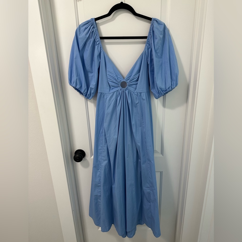 ORing Puff Sleeve Midi Dress